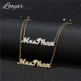 Personalized Iced Name Necklace Stainless Steel Charm Custom Name Jewelry Any Name 11 Font Style To Choose For Girl kids
