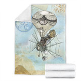 Steampunk Airplane Throw Blanket