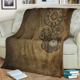 Steampunk Clocks Throw Blanket