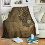 Steampunk Clocks Throw Blanket