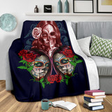 Whisper Sugar Skull Throw Blanket