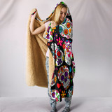 Multi-Colored Sugar Skull II Hooded Blanket