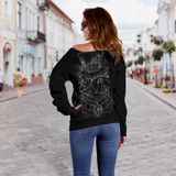 Steampunk Cat Off Shoulder Hoodie