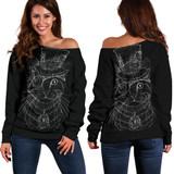 Steampunk Cat Off Shoulder Hoodie