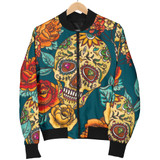 Green Sugar Skull Women's Bomber Jacket