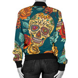 Green Sugar Skull Women's Bomber Jacket