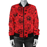Red Sugar Skull Women's Bomber Jacket
