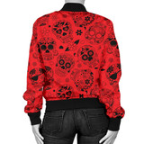 Red Sugar Skull Women's Bomber Jacket
