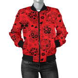 Red Sugar Skull Women's Bomber Jacket