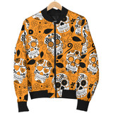 Orange Sugar Skull Women's Bomber Jacket