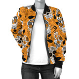 Orange Sugar Skull Women's Bomber Jacket