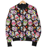 Multi-Colored Sugar Skull Women's Bomber Jacket