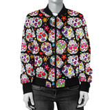 Multi-Colored Sugar Skull Women's Bomber Jacket