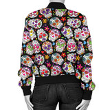 Multi-Colored Sugar Skull Women's Bomber Jacket