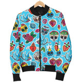 Blue Sugar Skull Women's Bomber Jacket