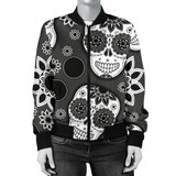 Black Skull Women's Bomber Jacket