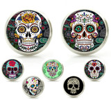 Sugar Skull Glass Stud Earrings