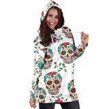 White Skulls Women's Hoodie Dress