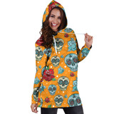 Red & Blue Sugar Skull Women's Hoodie Dress