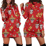Guitar Skulls Women's Hoodie Dress
