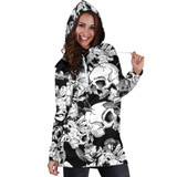 Black & White Skull Women's Hoodie Dress