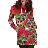 Rose Skull Women's Hoodie Dress