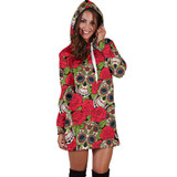 Rose Skull Women's Hoodie Dress
