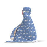 Blue Horse Hooded Blanket