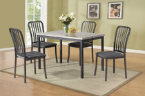 Metal Frame 5 Pieces Dining Set In Gray