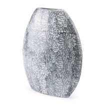 Marbled Lg Vase Black & White