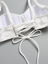 Spaghetti-Neck Falbala Bikini Swimsuit
