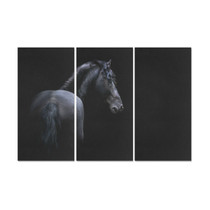 Black Horse Canvas Wall Art 3 Pieces Framed Wall Pictures