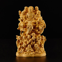 16cm Eighteen Wood Handmade Buddha Sculpture