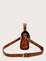 Croc Embossed Satchel Bag