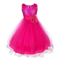 Cute Girls Fashion Dress Summer Kid Girls Sleeveless Belt Flowers Tutu Princess Party Dresses Ball Gown Kids Dresses