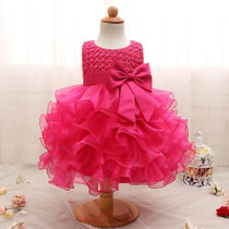 Cute Girl Infant Party Dress For 1 Year Baby Girl Birthday Frock Toddler Girl Christening Gown Baby Purple Dresses For Baptism