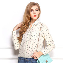 2018 Spring Summer Red Lip Print Chiffon Blouse Shirts Female Casual Long Sleeve Blouse Shirt Office Lady Women Tops and Blouse