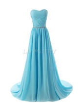 LOVONEY Vestido De Festa Chiffon Plus Size Long Evening Dress 2017 Elegant Sweetheart Formal Dresses Evening Party Gown S305