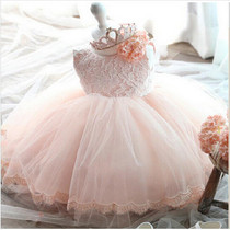 Baby Girls Lace Christening Gown Dress For Newborn Baby Clothing Girl Clothes Big Bow First Birthday Tutu Dress For Toddler Girl