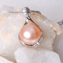 ASHIQI Real Natural Freshwater pearls necklace & Pendants 925 sterling silver 9-10mm  pearl jewelry