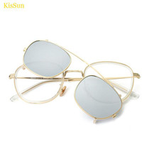Gold Black Steampunk Sunglasses Men Ray Sunglass Mirrored Fashion Polarized Clip on Sunglasses Mirror Punk Trendy Glasses 2017