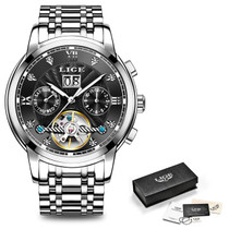 Men Watch Automatic Mechanical Tourbillon Watch Luxury Fashion Stainless Steel