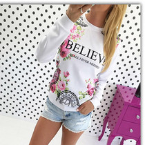 2018 New Arrivals Autumn Winter T-shirt Women Letter Printed T shirt Long Sleeve Women Tops Tee Shirt Femme Woman Vintage Top