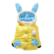 Girl Jacket Coat Cute Warm Outerwear Winter Coat Hooded Jacket Cartoon Rabbit Children Outerwear