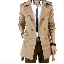 2016 Autumn Trench Coat Men Double BrMYTLted Trench Coat Men Outerwear Casual Coat Men's Jacket Windbreaker Mens Trench Coat