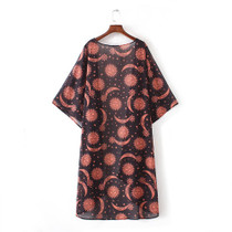 Kimono Women Casual Vintage Kimono Cardigan Crochet Loose Beach Blouse Tops Harajuku Spring Summer Printed Long Sleeve Kimono