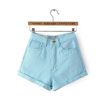 Hot 2017 High Waist Denim Shorts Women Jeans Shorts Feminino Retro Boyfriend Jeans Women's Shorts Plus Size Trousers Short Femme
