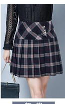 Spring Autumn Preppy Style Plaid High Quality Women Skirts Uniform Style A Line Girl Pleated Plaid Skirt High Waist
