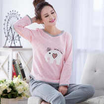 New 2016 Fashion Women Lovely Leisure Suits 100% Cotton Sleepwear Women Cartoon Pajamas Casual Long-sleeved Spring Pyjamas Women