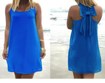 Fashion Bow women dress vestidos mujer 2017 new arrivals summer sundresses casual beach dress chiffon
